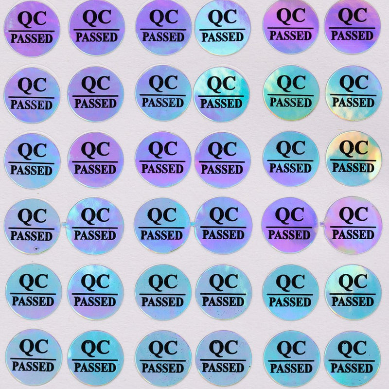 [Australia - AusPower] - 1000pcs/lot Round 10mm QC Sticker Lable Sticker adhensive QC Passed Laser Hologram Stickers 