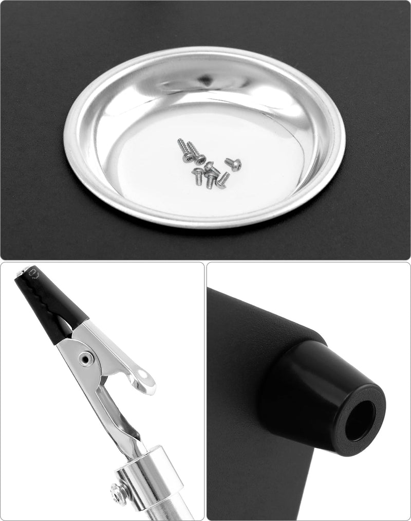 QWORK Third Hand Soldering Station with 3 x Magnifying Glass and 4 Flexible Arms, Soldering Aid for Electronics, Jewellery, Crafts and More