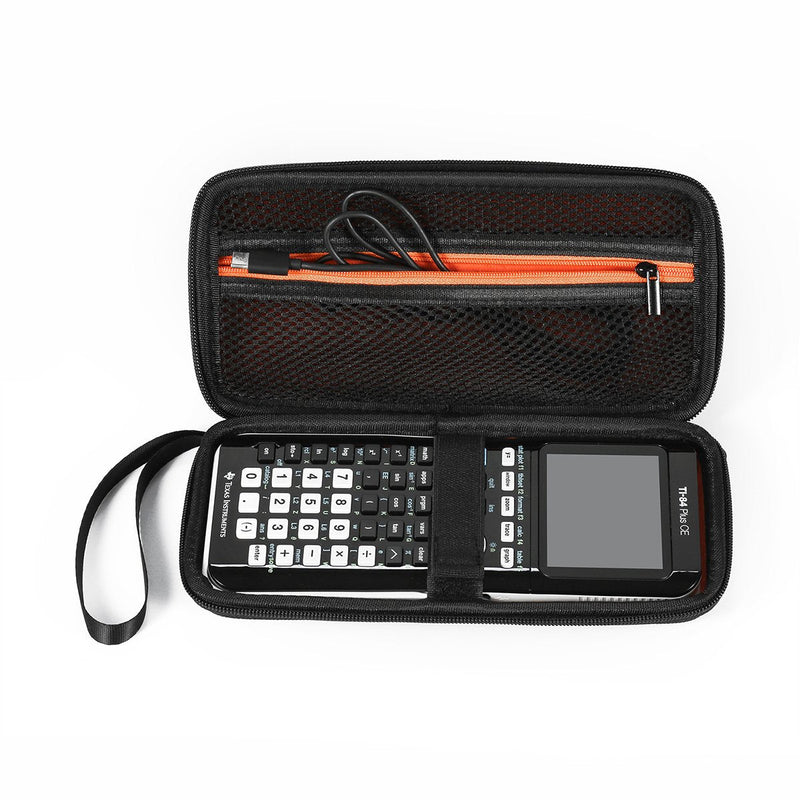 BOVKE Hard Graphing Calculator Case Compatible with Texas Instruments TI-84 Plus CE/TI-84 Plus/TI-83 Plus CE/Casio fx-9750GII, Extra Zipped Pocket for USB Cables, Manual, Pencil, Ruler, Black A_Black