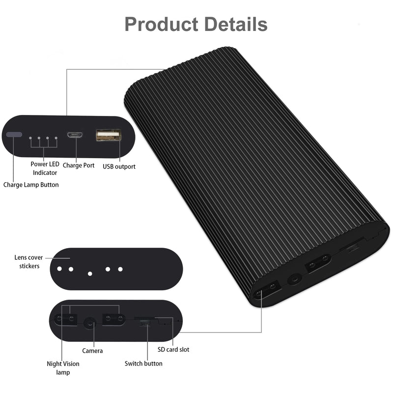 Power Bank Camera Nanny Cam HD 1080P WiFi Wireless Mini Charger Camera with Motion Detector for Home Security