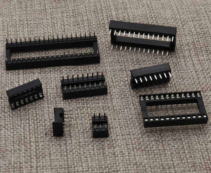 Raogoodcx 110pcs Double Row DIP IC Socket 2.54mm Pitch IC Socket Soldering Kit with 6 Pin,8 Pin,14 Pin,16 Pin,18 Pin,24 Pin,28 Pin,40 Pin