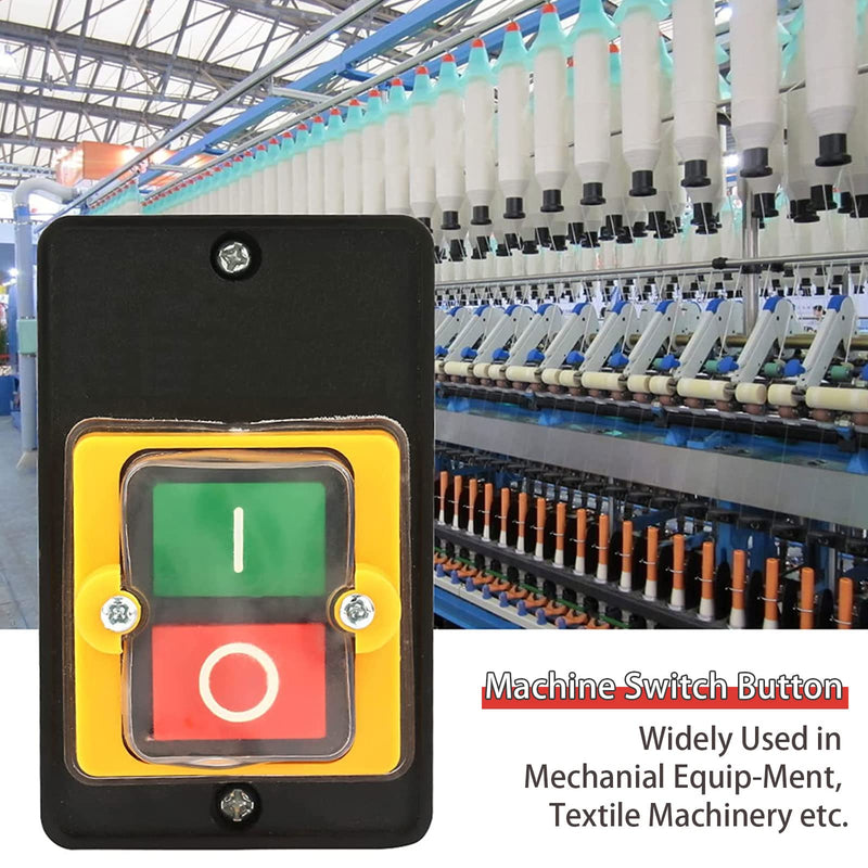 XTVTX 2PCS Machine Push Button Switch 220v Machine Switch Pushbutton AC220V/380V 10A Safety Switch Zero Voltage Switch in Mechanical Textile Machinery