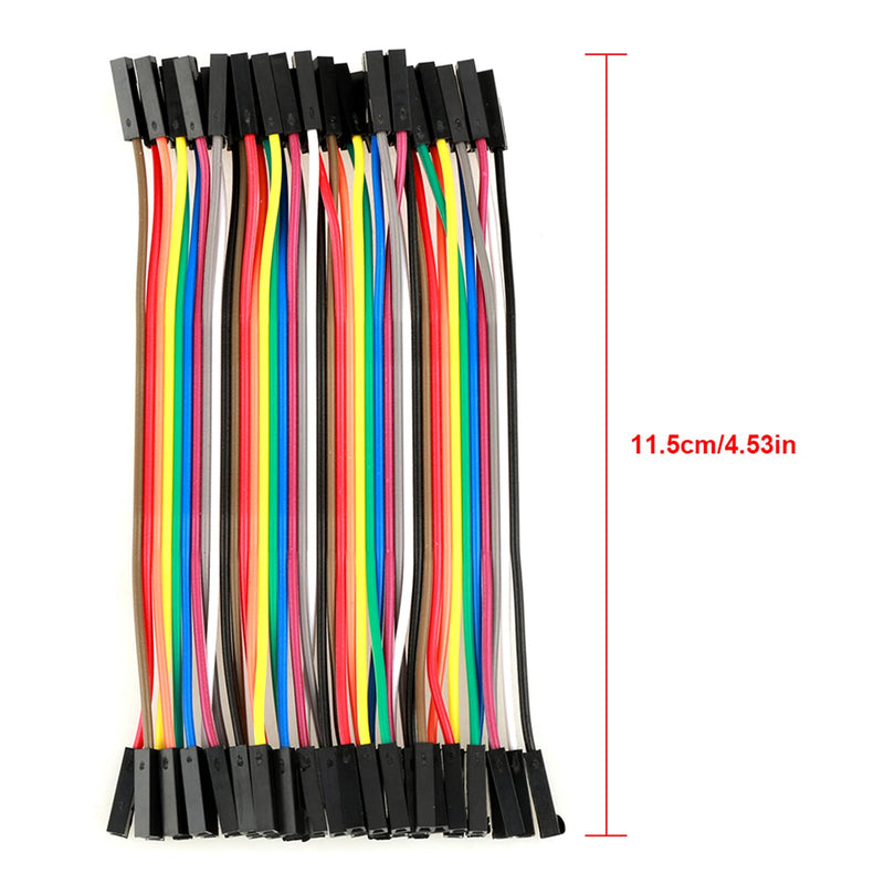 Dupont Wires, 5PCS Wire Colorful 10Cm Jumper Wire Cable F2F Jumper Femmina 5Cm Breadboard Jumper Wires 40 Pin Wire Female to Female Ribbon Cable