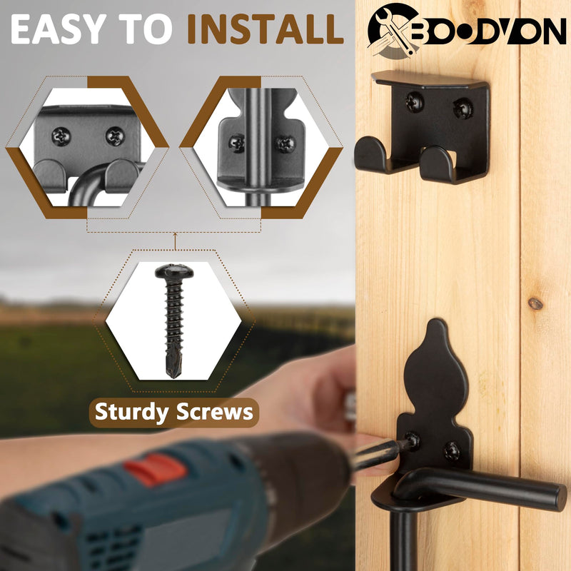24 Inch Cane Bolt Gate Drop Rod Heavy Duty Gate Hardware, Gate Ground Latch for Wooden Fences, Metal Gates Doors Stopper for Gate Ground, Wrought Iron Gate Latches, Black Finish(1 Pack) 1 24 Inch