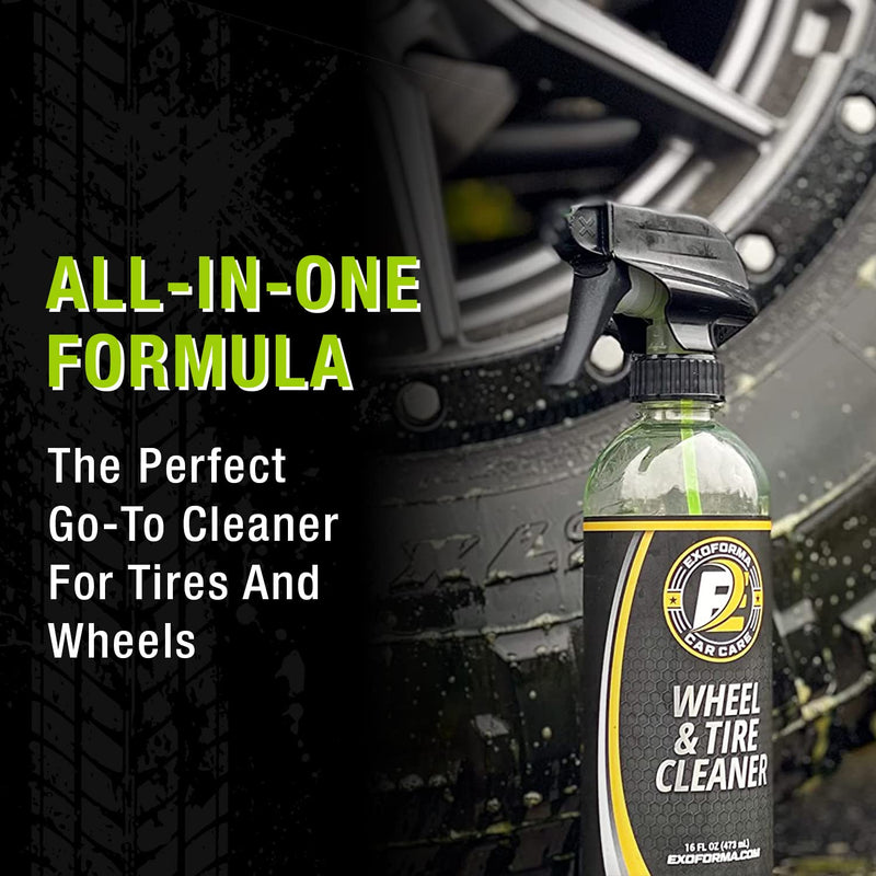 ExoForma Wheel & Tire Cleaner - Removes Built-Up Brake Dust, Dirt & Grime - Improves Dressing Performance - 2-in-1 Formula - Chosen by Pros (16 FL Oz) 16 Fl Oz (Pack of 1)