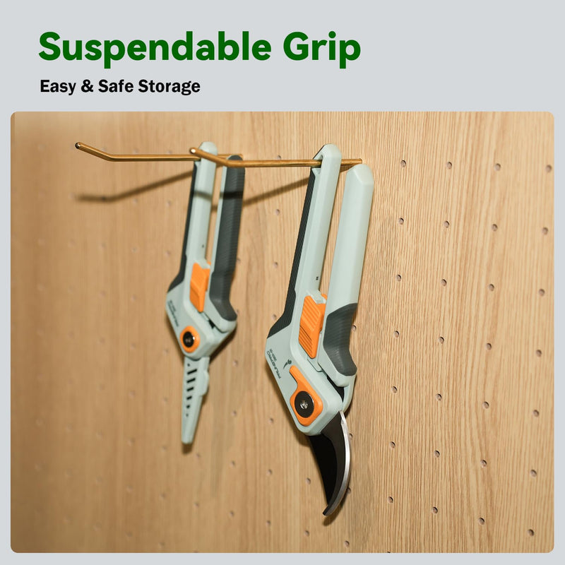 PrunePro Garden Scissors Pruning Shears Sharp Stainless Steel Non-Stick Teflon Coating Blade for Precise Cuts Garden Snip Bonsai Clippers for Plants Rose Flower 2 Pack Green