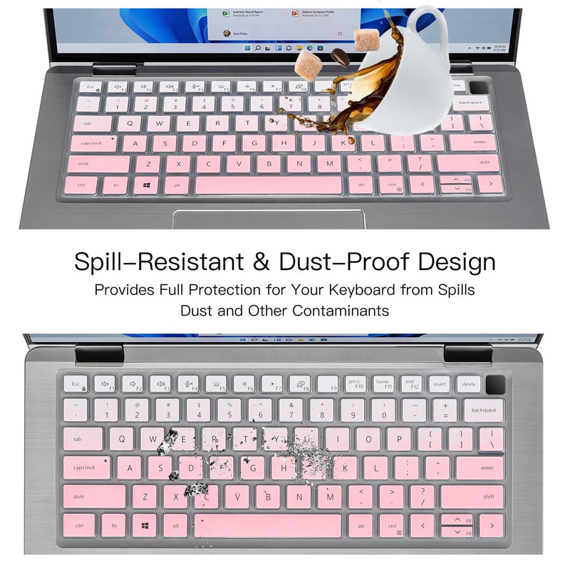 Keyboard Cover for 14" Dell Latitude 3440 5440 5430 5431 5420, Dell Latitude 14" 7440 7430 7420 7410, Dell Latitude 14" 9420 9430, Dell Latitude 9520 9510 7520 15.6" Keyboard Cover Skin, Ombre Pink