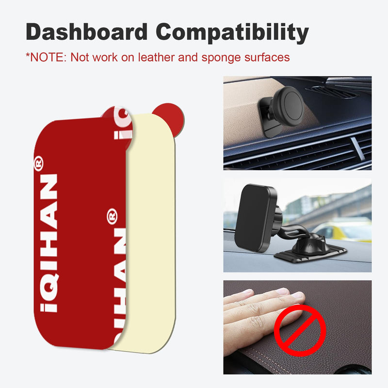 Sticky Adhesive Tape Replacement for Car Dashboard Magnetic Phone Mount Holder Base, 8pcs Rectangle Heat Resistance Double Side-Tape Sticker Pads for Magnet Car Phone Cradle & Windshield Dash Cam