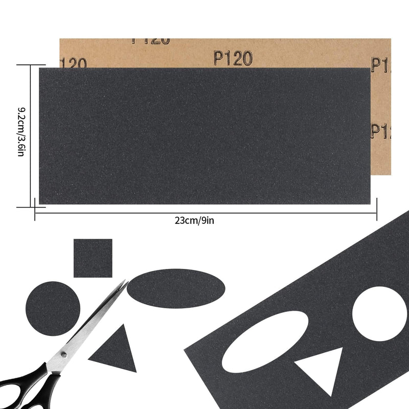 Tomoyuki Wet Sandpaper 120-7000 Grit Sandpaper Set 45 Pieces | Emery Paper for Polishing and Sanding for Car, Wood Furniture, Stone, Paint, Metal, Glass - 9 x 3.9 Inch 120-7000 Grit 46