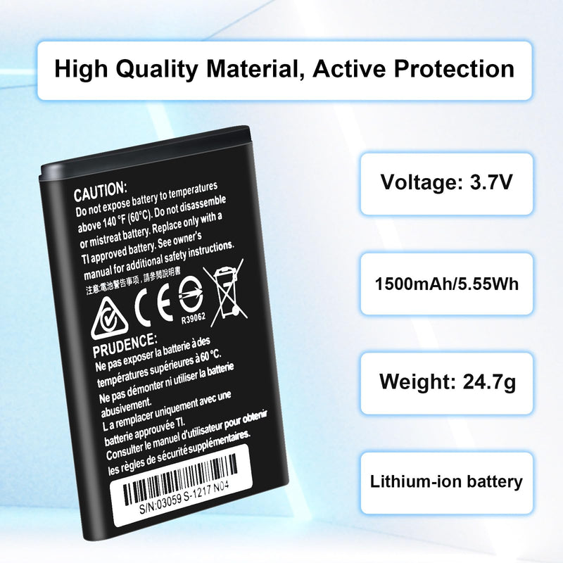 TI 84 Plus CE Battery - Replacement for Texas Instruments TI-84 Plus CE Battery - Part No 3.7L1200SPA, P11P35-11-N01 3.7V 1500mAh