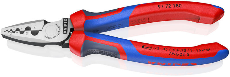 KNIPEX Crimping Pliers for Wire Ferrules,Red