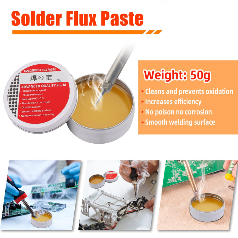 50g solder paste, soldering flux tin paste, solder wick, no clean formulation (lead free)