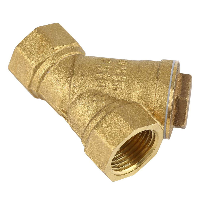 Akozon Y Shaped Filter Ball Valve 1/2 Inch BSPP Female Thread Y Shaped Three Way Brass Strainer Filter Valve Connection for Water Oil Separation