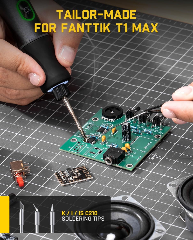Fanttik C210 Soldering Iron Tips, Replacement Solder Tips for T1 Max, C210-K/I/IS, Rapid Heating, Minimum Required Power 12W, Solder Bits for Soldering Iron (6) 6
