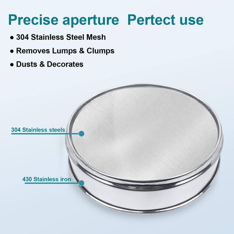 304 Stainless Steel Mesh Lab Sieve, 600 Mesh(0.025mm) Aperture Test Sieve, 7.9Inch(20cm) Diameter Economy Standard Analysis Sample Test Sieves for Industrial Laboratory Homes 600Mesh(0.025mm)/Ф7.9in