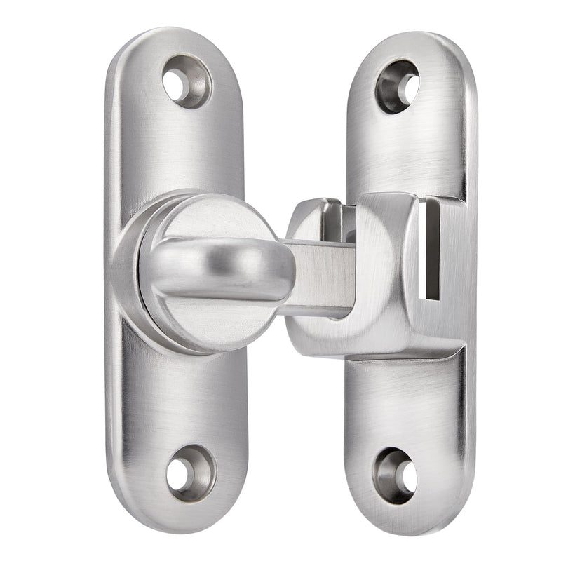 INIRET 6 Packs Silvery Barn Door Latches,90/180 Degree Gate Lock,Flip Gate Latches Hardware,Zinc Alloy Right Angle Door Lock Latch,Door Security Sliding Door Latch Lock for Cabinets,Bathroom