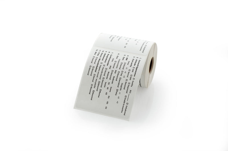 Veterinary Labels, Exam Checklist - 250 Labels/Roll, 4” x 3.25”, Permanent Adhesive | Checklist with The 12 Key Areas of Observation on The Exam | LabelValue Brand