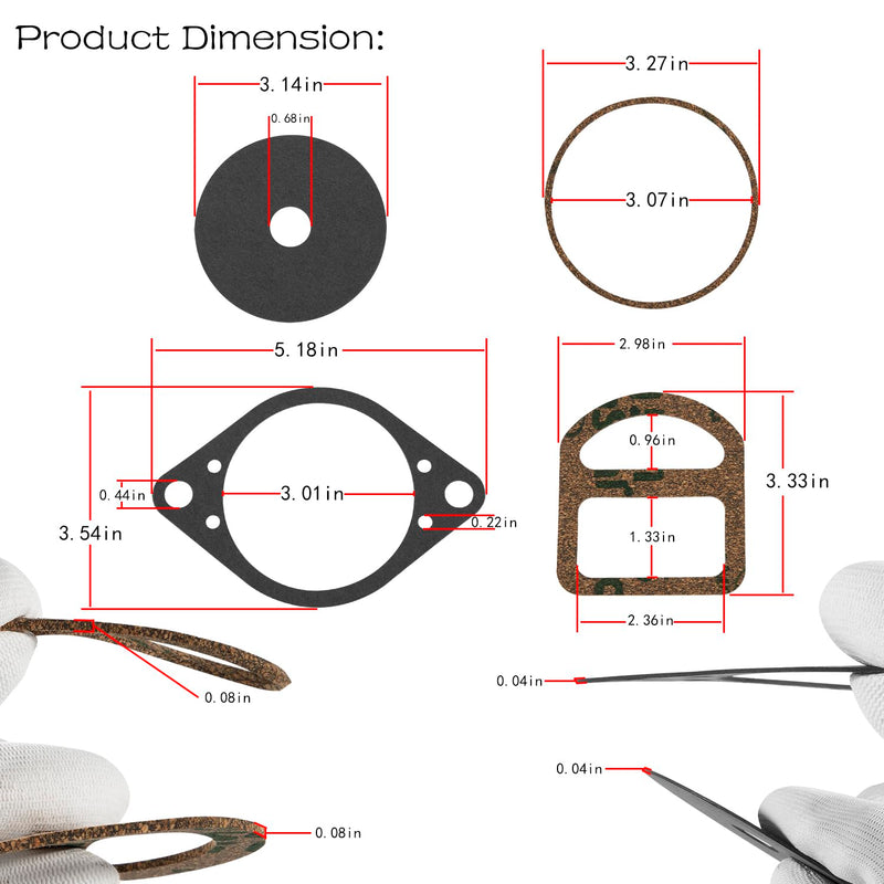 9N12104 Distributor Gasket 4 Piece Set,Compatible with Ford/New Holland Tractor 2 N, 8 N, 9 N