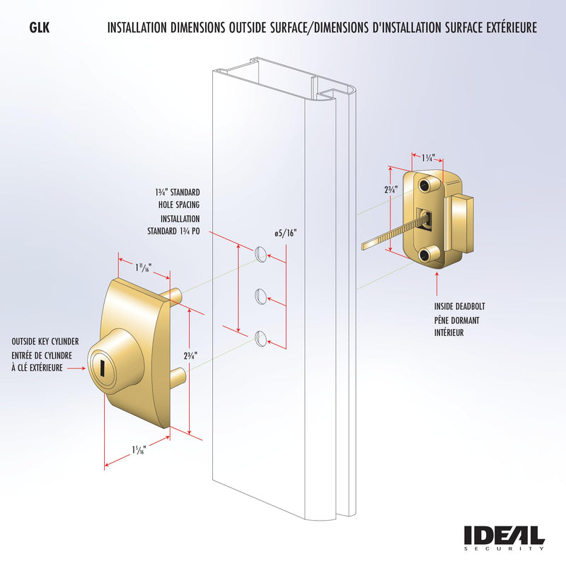 Ideal Security Model GLK Deadbolt for Storm and Screen Doors, Key Lock, Oil Rubbed Bronze (2-Piece Set)