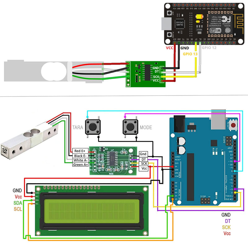 DIYmalls Load Cell 20kg Weight Sensor + HX711 AD Amplifier Module for Arduino Raspberry Pi (20kg) 20kg