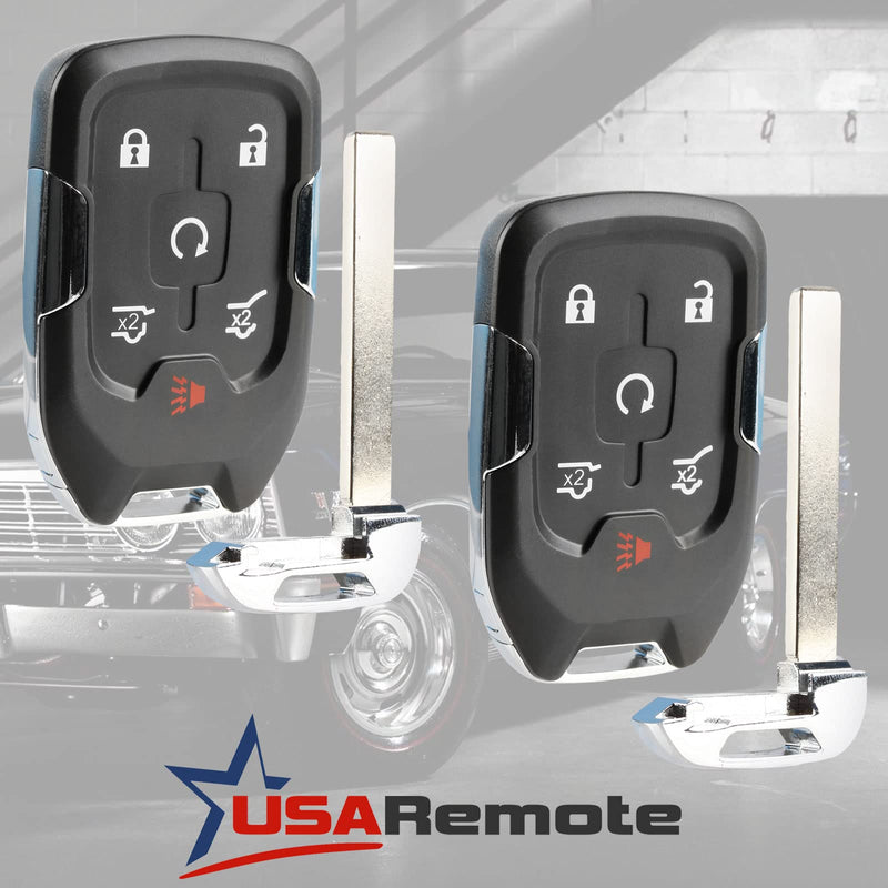 Smart Key Fob Keyless Entry Remote fits 2015-2020 Chevy Suburban/Tahoe/GMC Yukon + Yukon XL (HYQ1AA, 13580802), Set of 2 g-q1aa-6b [2]