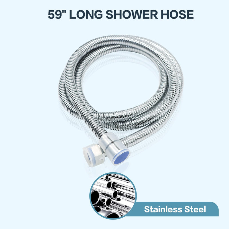ENGA Vintage Hand-held Shower Rain Sprayer Telephone Shaped Ceramic Shower Head with 59 Inch Hose for Bathroom (Chrome Finish) Chrome Finish