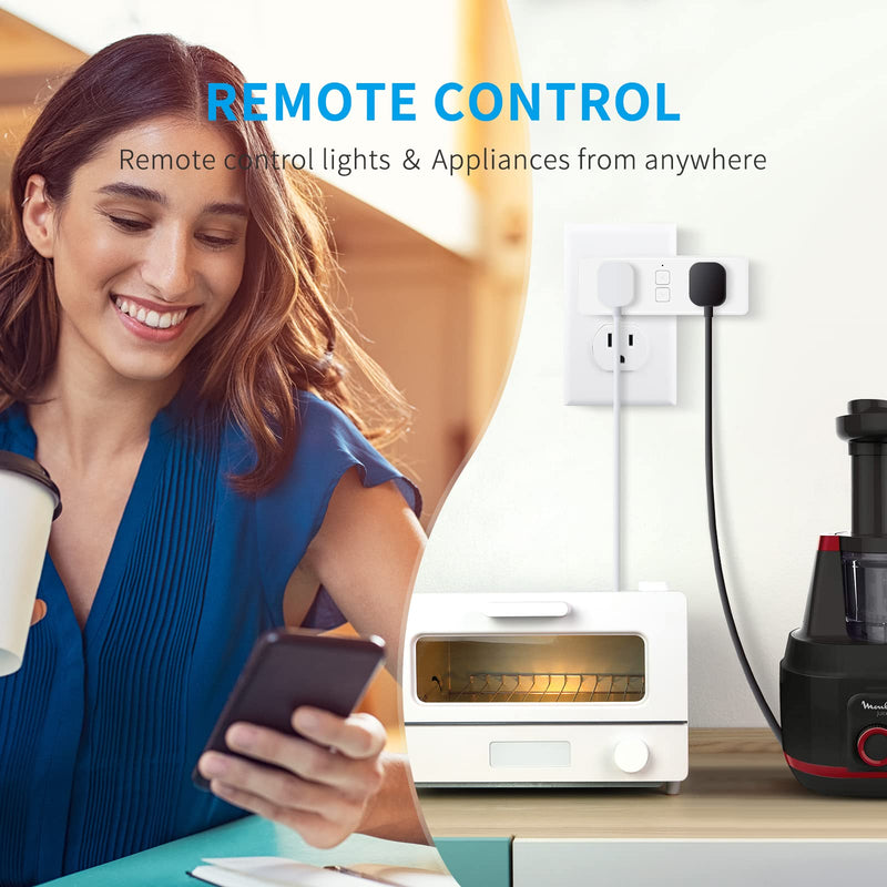 Matter Dual Smart Plug, Work with Apple Home, Siri, Alexa, Google Home, SmartThings, Smart Outlet 15A/1800W Max, Smart Home Automation, APP Remote Control,Timer&Schedule, White, 2-Pack Matter Smart Plug