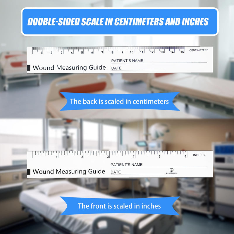 600 Pcs Wound Measuring Tape 6 Inch Wound Ruler Double Sided Disposable Paper Tape Measure Paper Guide Ruler Measurement Tools for Nurses 600