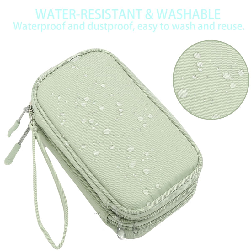 Cord Organizer Travrel Bag, Electronic Organizer Travel Case, Water Resistant Cable Organizer Pouch for Cable, Cord, USB, Charger, Phone, Power Bank, Earphone (Mint Green, Medium) Mint Green