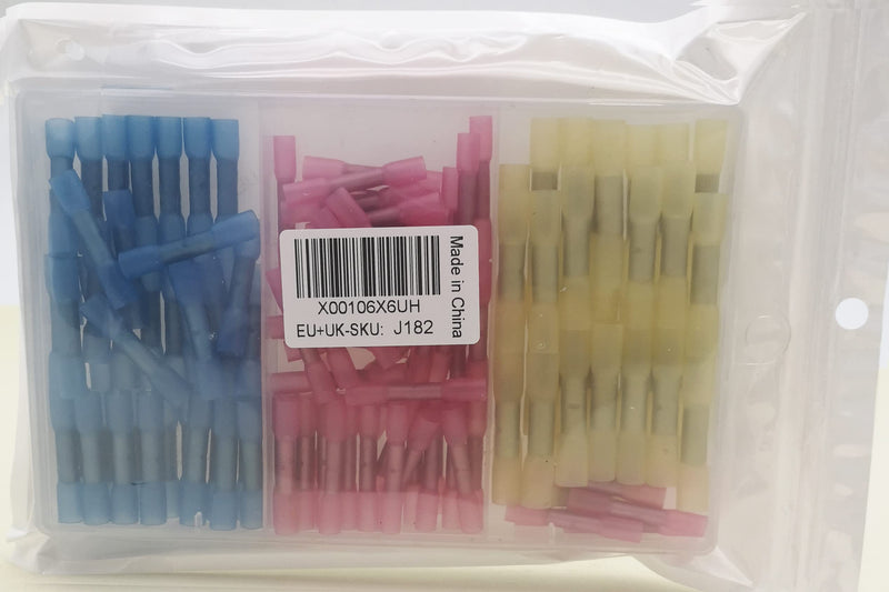 CESFONJER Waterproof Cable Connectors | Cable connector butt connector shrink connector | Cable lugs crimp connector set (red 60 pieces, blue 40 pieces, yellow 30 pieces)