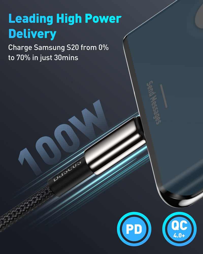 Baseus USB C to USB C Cable 100W, PD 5A QC 4.0 Fast Charge USB C Charging Cable, Zinc Alloy Type C Cable for MacBook Pro iPad Air Mini Samsung Galaxy S23 S22 S21 S20, Steam Deck Tungsten Gold - 100W 1M