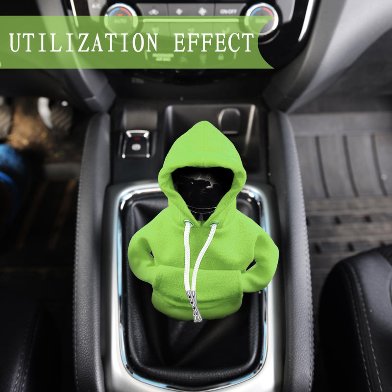 vvag Gear Shift Hoodie,Universal Shift Knob Hoodie, 4.7 Inch Car Shifter Stick Protector Decoration, Funny Hoodie Car Gear Shift Cover, Auto Interior Accessories Shifter Hoodie (Green) Green