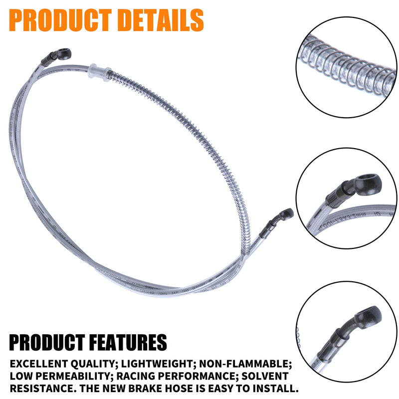 70" Braided Hydraulic Brake Hose Line Pipeline Compatible with Chinese GY6 Scooter ATV Dirt Bike Go Kart 10mm Banjo Ends 178CM