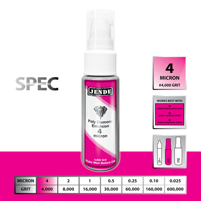 Jende 4 Micron Poly Diamond Knife Stropping Emulsion 25ml- Stropping emulsion