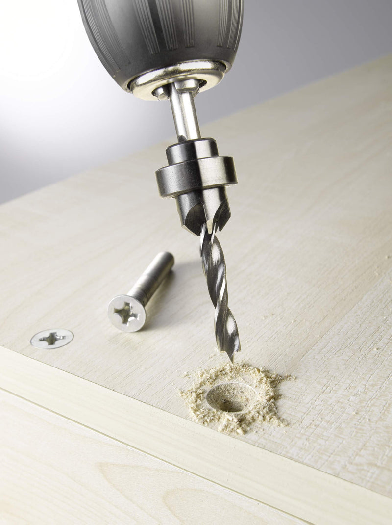kwb wood twist drill Ø 3 mm with countersink and depth stop (CV steel, individually adjustable) wood drill + countersink individually