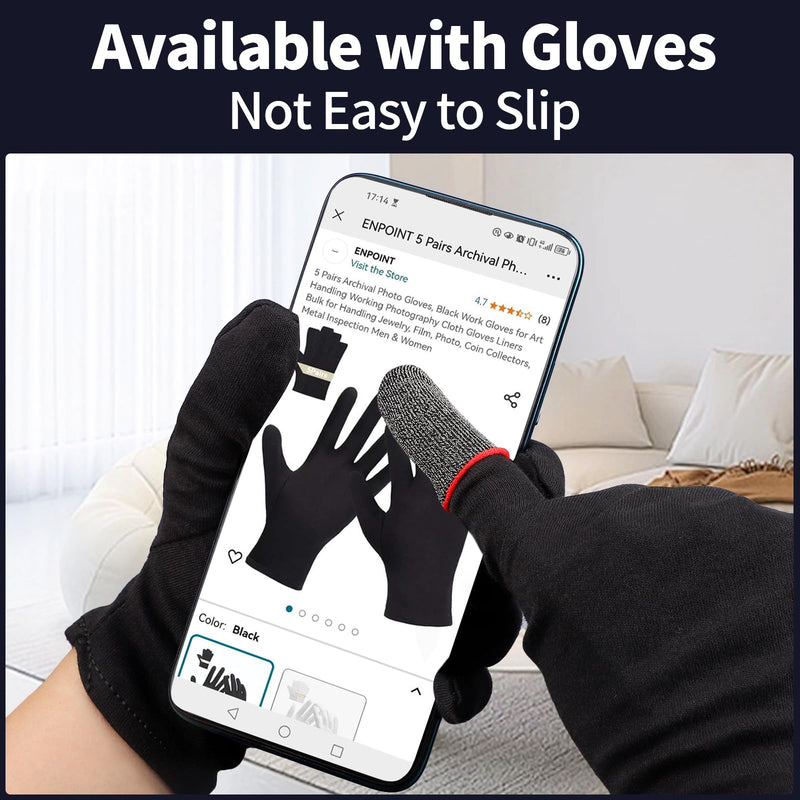 10 Pack Black Finger Sleeve for Gaming, Thumb Covers，Dedales Gamer Profesionales Thumb Sleeves Mobile Gaming Call of Duty Mobile PUBG Mobile Games Finger Covers，Mobile Gaming Accessories Pack of 10