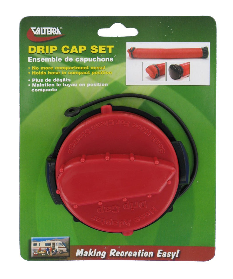 Valterra T1020-3VP Universal Drain Hose Bayonet Drip Cap Set - Red, Red and Black