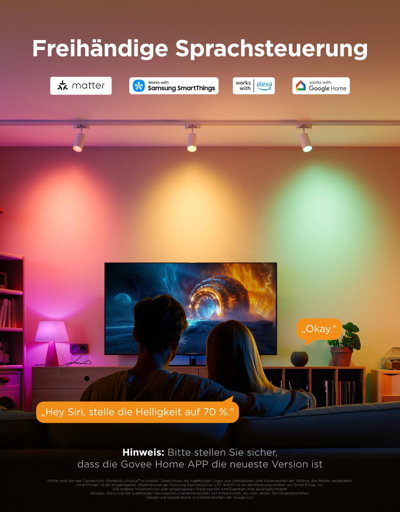 Govee Smart Light Bulb E14, RGBWW LED Lamp, 450LM, Smart Bulb, Pack of 2 | Compatible with SmartThings, Matter, Alexa and Google Assistant, E14 bulb, dimmable with 16 million DIY colors, 54 scenes