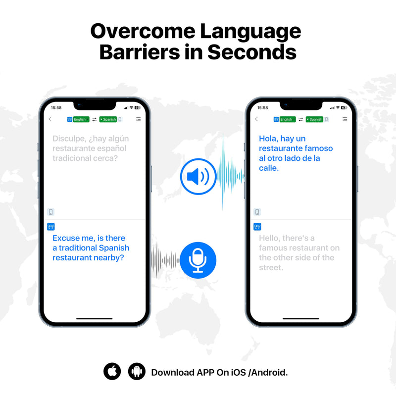 AI Language Translator Earbuds, OWS Real-Time 3-in-1 Translation Earbuds 144 Languages & Accents, Translation Device for Travel Business Learning, Black