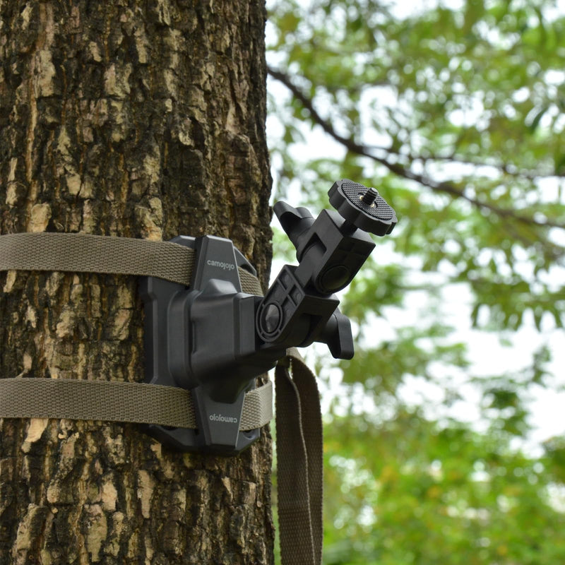 Trail Cameras Mounting Bracket with 1/4" -20 Threaded Insert 360°Rotating Adjustable Holder for Outdoor Hunting Gear Accessory, Game Camera Holder Monitor Stand Hunting Camera Kit
