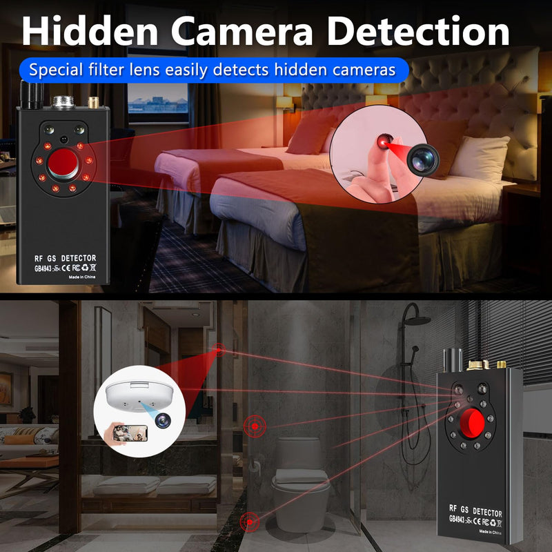JMDHKK K19 Hidden Camera Detector, Bug Detector, Signal Detector, Spy Camera Finder for Travel, Hotel, Office, and Personal Privacy Protection(Gray) Gray