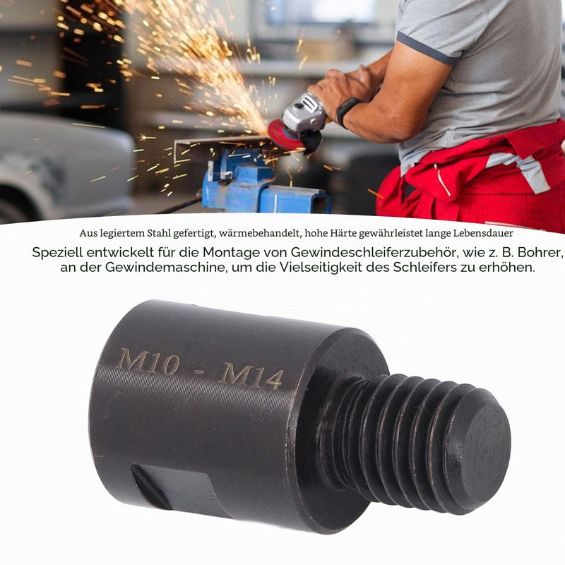 Pack of 2 Angle Grinder Thread Adapter, M10-M14 Angle Mill Adapter CRV Steel Female to Male Mill Wave Converter Interface Connection (M10 to M14) M10 to M14