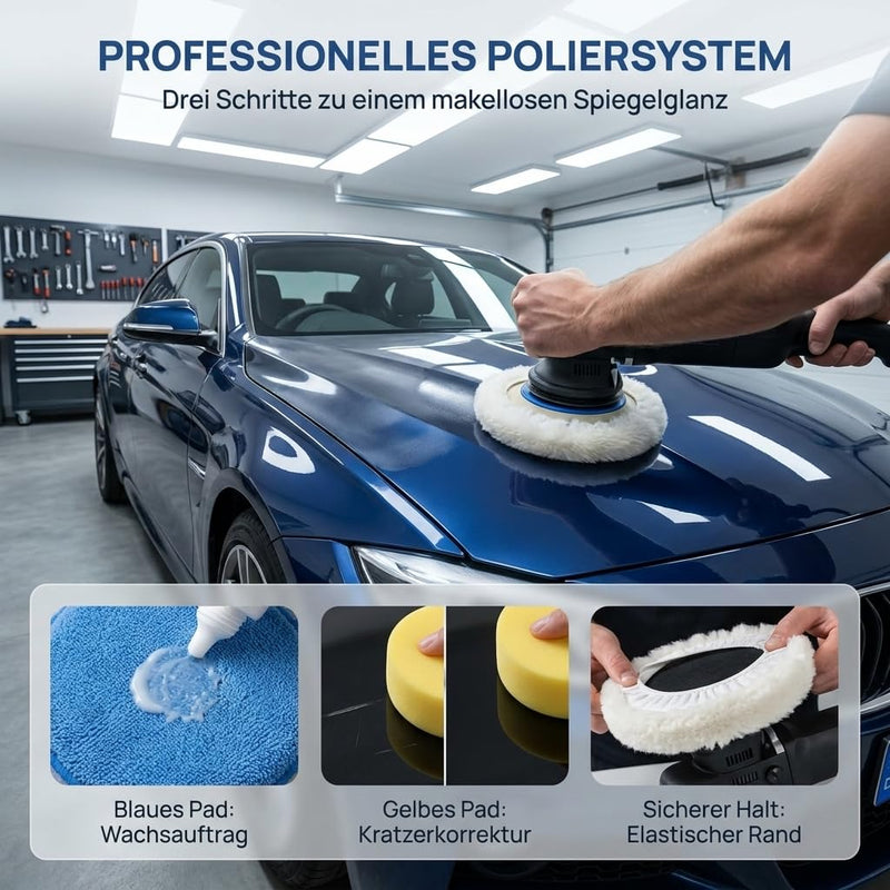 6 Piece Polishing Hood Set, 220 mm - 250 mm Lambswool Polishing Hoods, Soft Microfibre Polishing Hood, Angle Grinder Polishing Hood for Car, Car Headlights, Cork Floors etc | Weiche Mikrofaser Polierhaube 3 Materialien × 2 Stück, Winkelschleifer Polier...