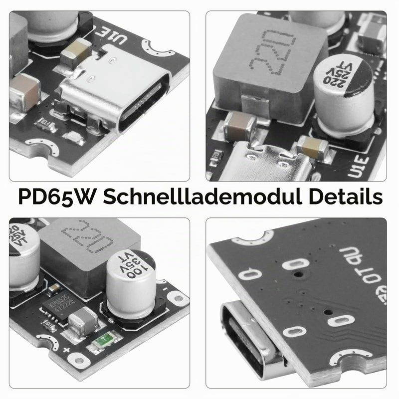 PD65W Fast Charging Module, QIQIAZI Fast Charging Module 12V-30V to USB-C PD3.1 QC3.0 with Type-C Port, USB Buck Converter DC-DC Step Down Module for Phone Quick Charging (Pack of 5)