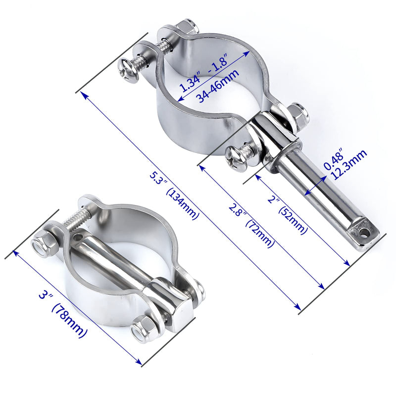 smartmarine 2X 316 Stainless Steel Clamp on Oarlocks or Rowlocks,Boat Oarlock Socket Marine Yacht