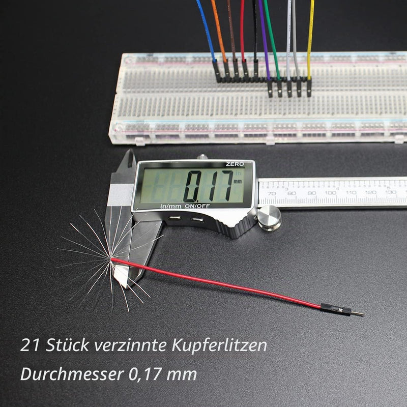 Breadboard Jumper Wires 20 AWG, Bestlus Exclusive Cable Jumpers Wire Bridges 15 cm M/M, 10 Colours, Pack of 120, Square Head 0.1 Inches (6 Inches, M/M) Male-Male, 15 cm 15CM / 6''