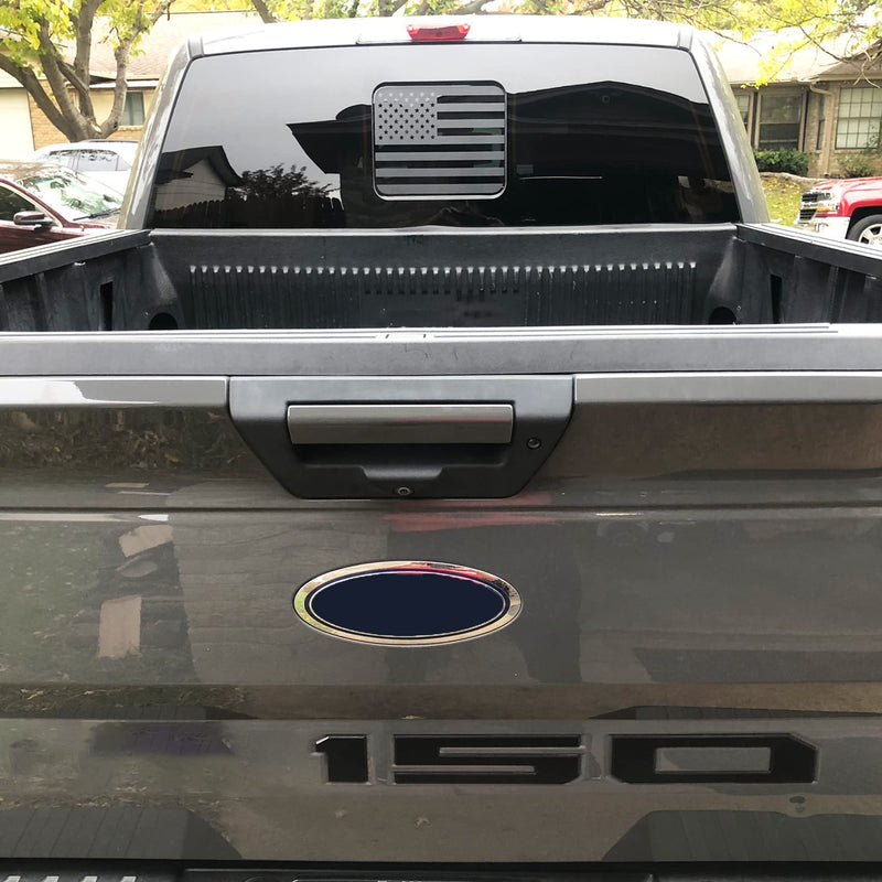 for Ford F150 F250 F350 2015-2023, Rear Middle Window American Flag Decals, Matte Black USA Flag Decal for Truck Back Window, for Ford Raptor 2015-2023 Accessories