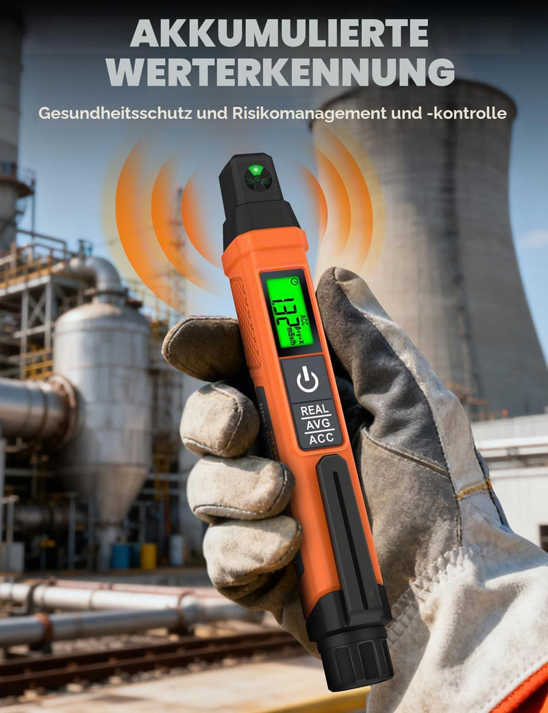 ND01 Geiger Counter Radioactivity Portable β/γ/X | POROMETISTO Radiation dosimeter, illuminated LCD: real-time, average, cumulative – for home & on the go