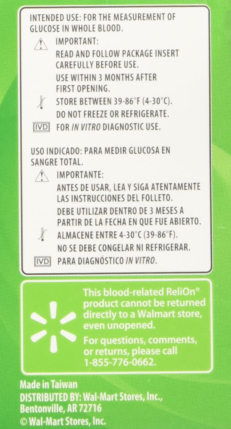 ReliOn Prime Blood Glucose Test Strips (50) 50 Count (Pack of 1)