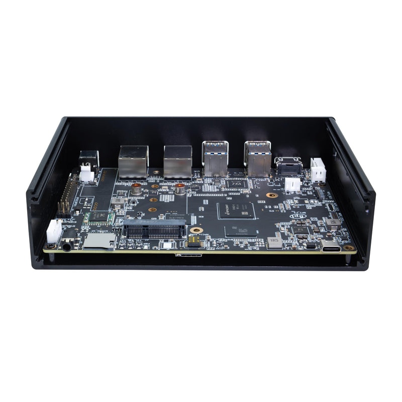 WayPonDEV Black Metal Case for Banana Pi BPI-F3 RISC-V K1 Chip SBC, Metal Heat Shell for Banana Pi BPI-F3 8 Core RISCV Single Board Computer, with Cooling Fan and Antennas (Black Metal Case)